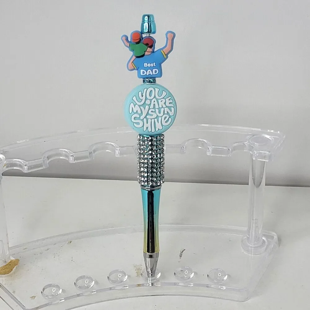 Focal Funny Beaded Pen Best Dad You Are My Sunshine Blue Rhineston Base